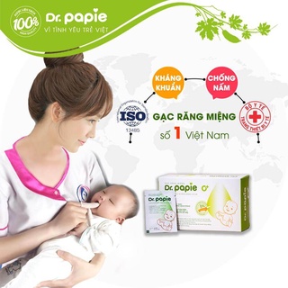 Gạc rơ lưỡi dr papie vệ sinh răng miệng cho bé - hộp 30 gói - ảnh sản phẩm 4