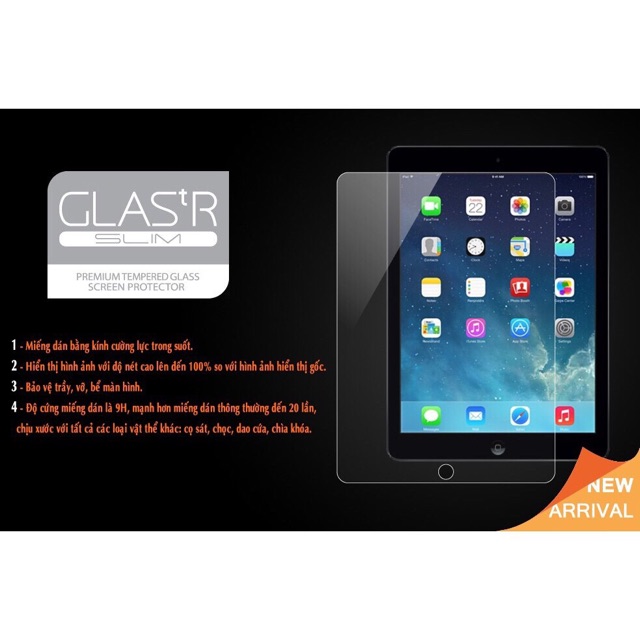 kính cường lực gen 5,gen6,iPad Air / air2/ipad 5/6 ( 9.7 inch 2017/2018) trong suốt