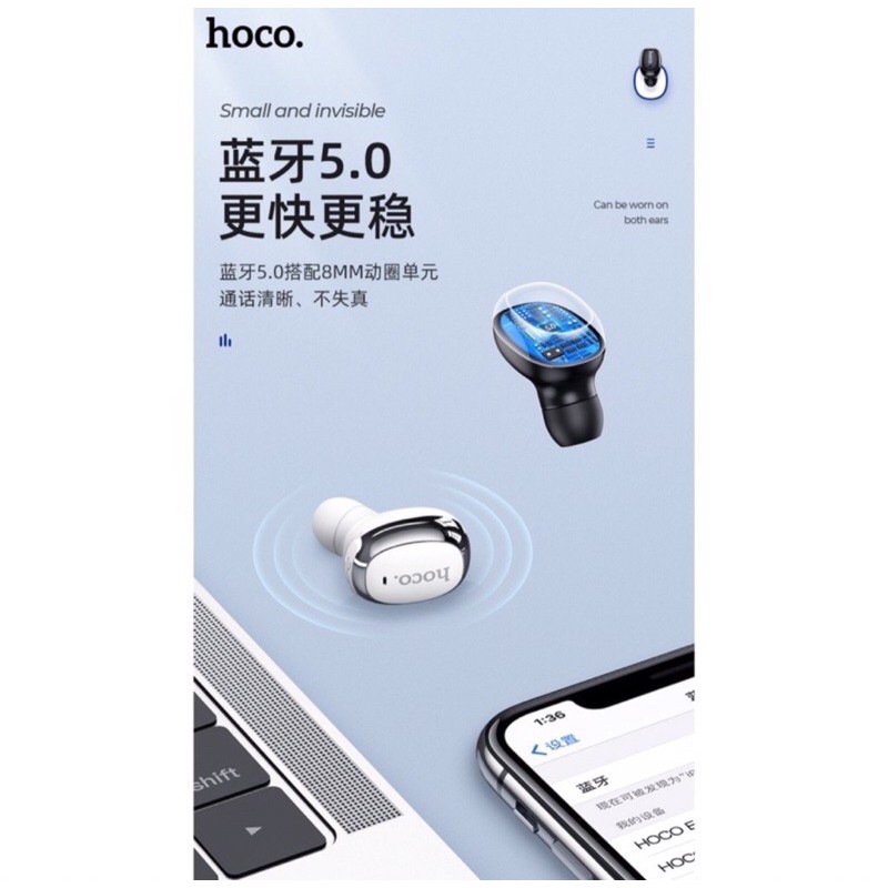 ✔giảm giá✔Tai nghe thể thao Hoco E54 Mia mini Bluetooth V5.0 tai nghe 1 bên chống rơi có míc