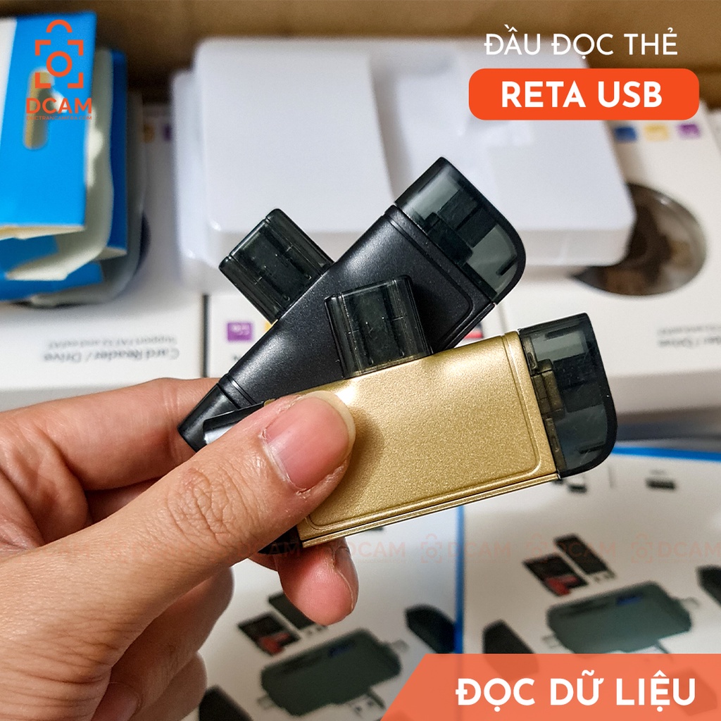 Đầu đọc thẻ RETA USB - Đọc được USB, SD, micro SD cho Iphone, Android, Laptop