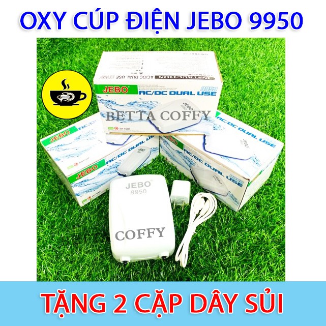 Máy Sủi Oxy Tích Điện Jebo 9950 - Cúp Điện cũng có Oxi