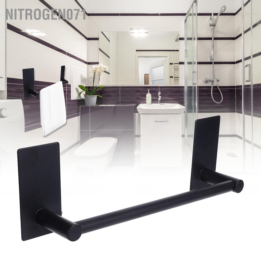 Giá đỡ treo khăn / cọ trang điểm / khăn tắm gắn tường có thể gấp gọn - Thép Không Gỉ 304 Màu Đen Chống Nước Chống Mòn Nitrogen071