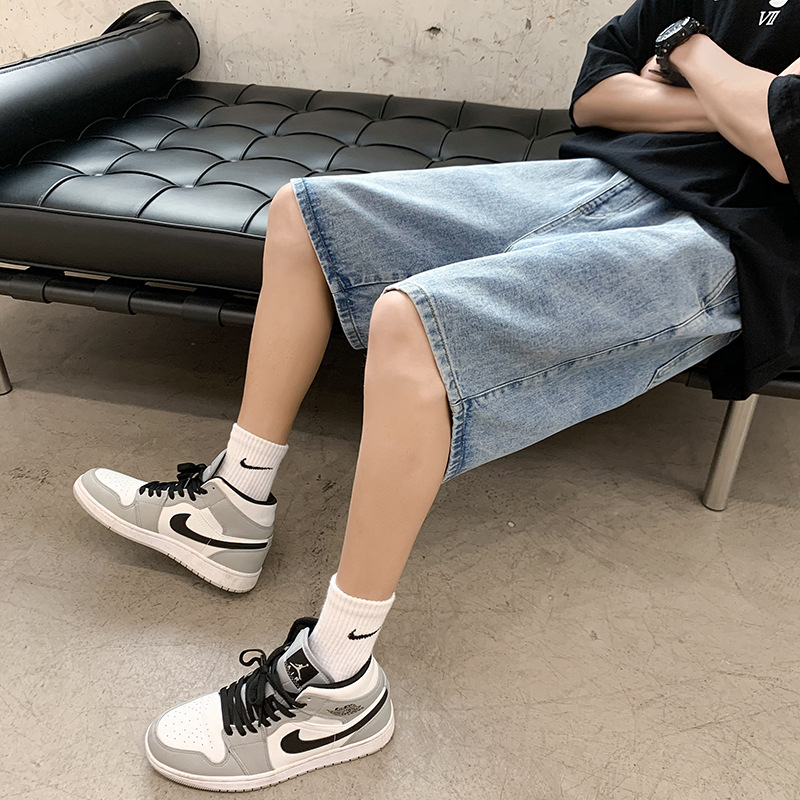 DUNEA Quần Short Jeans Lưng Thun Thời Trang Cho Nam