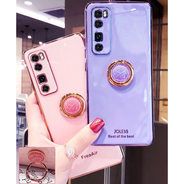 Ốp Điện Thoại TPU Mềm Mạ Điện Có Vòng Đỡ Cho Huawei Nova 7i 7 SE Nova 5T Nova 3 3i 3e Nova 8 Nova 9