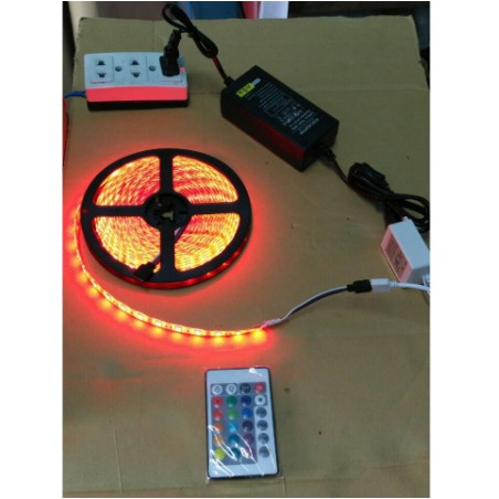 Combo Đèn Led Dây Đổi Màu 5050 ( 5m ) - RGB + Nguồn 5A + Remote