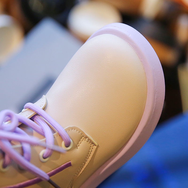 Bốt Martin Cao Cổ Đế Mềm Chống Trượt Có Khóa Kéo Thời Trang Mùa Thu Đông Anh Quốc Dành Cho Bé Gái 3-16 Tuổi