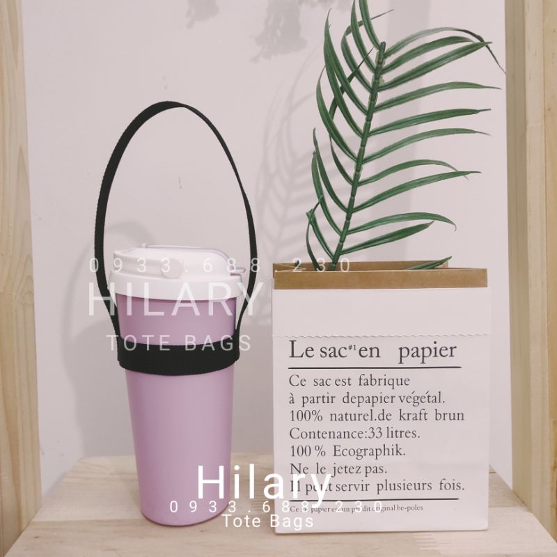 Quai Túi Dây Đai Xách Ly Trà Sữa Ly Giữ Nhiệt Dưới 500ml Trơn Dây Đai Mỏng