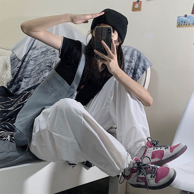 Quần Dài Ống Rộng Màu Trắng Năng Động Cá Tính Thời Trang