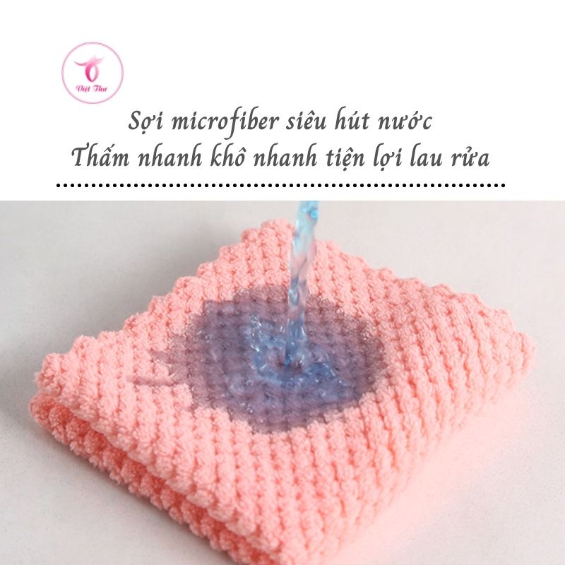 Khăn mặt sợi microfiber, khăn mặt lông mềm mịn thấm hút tốt 30x50cm - Việt thư