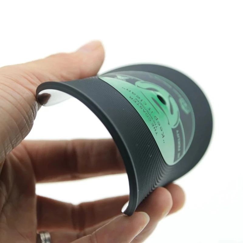 Đế lót ly hình đĩa than tròn cách nhiệt chống trượt