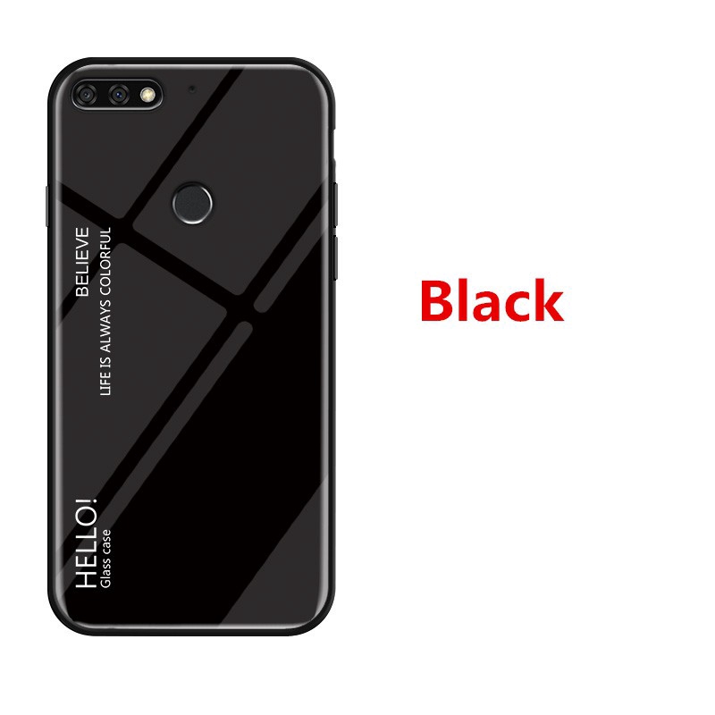 Ốp điện thoại mặt kính cường lực màu gradient dành cho Huawei Honor 7C