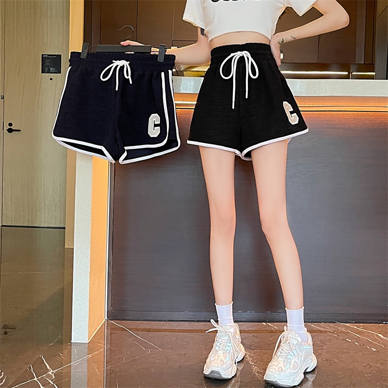 SUXI Quần Short Thể Thao Lưng Cao Ống Rộng Màu Sắc Đơn Giản Dễ Phối Đồ Cho Nữ