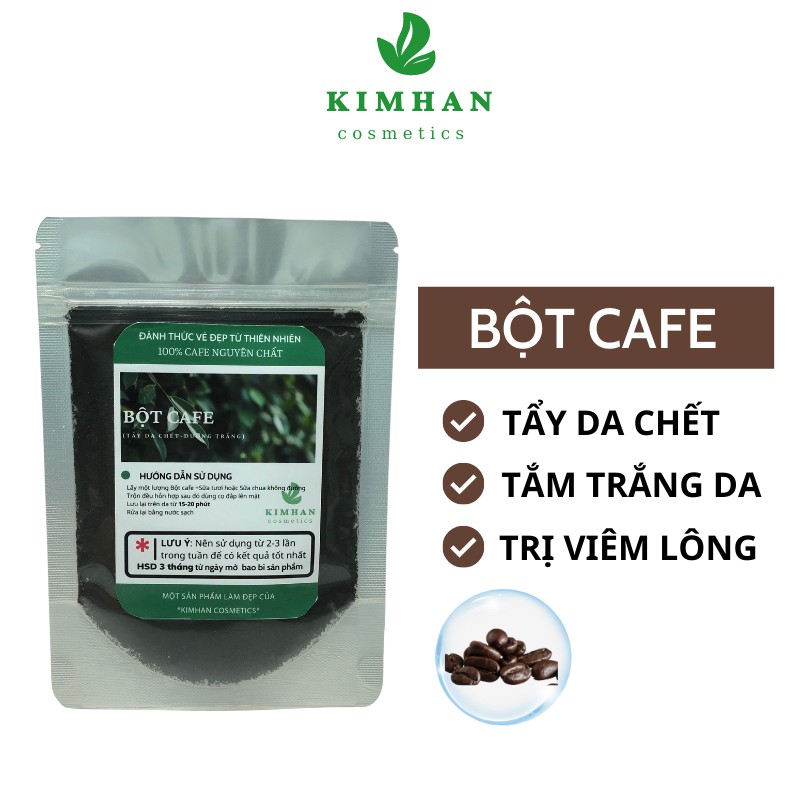 Bột cà phê nguyên chất - Đắp mặt - Giúp tẩy da chết, Dưỡng trắng da - Handmade- B1