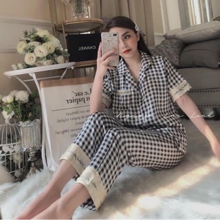 BỘ LỤA SATIN CARO Ô VUÔNG