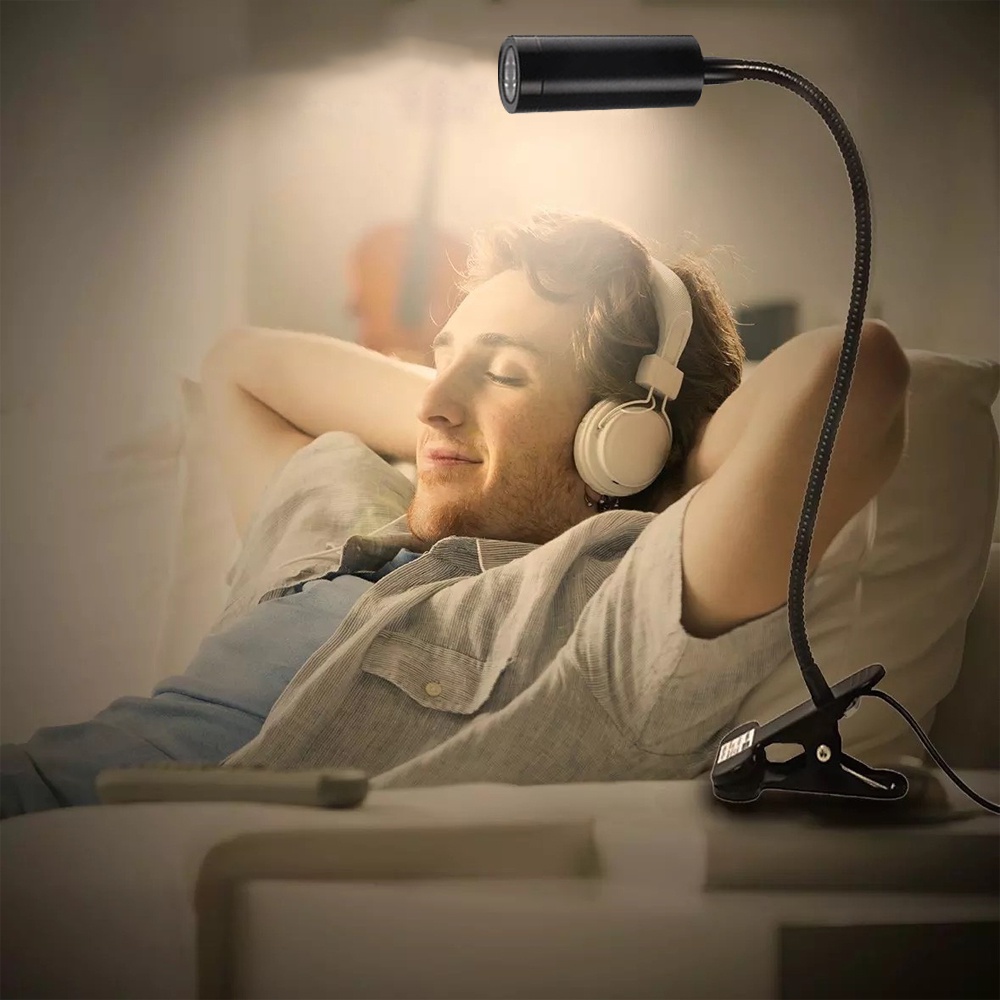 Đen đầu giường Led 3W, Đèn đọc sách kẹp bàn đa năng, Loại ánh sáng chiếu rọi