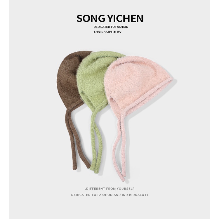 Nón Len Giả Lông Cừu Mềm Mại Ấm Áp Chống Gió Thời Trang Thu Đông Cho Nữ