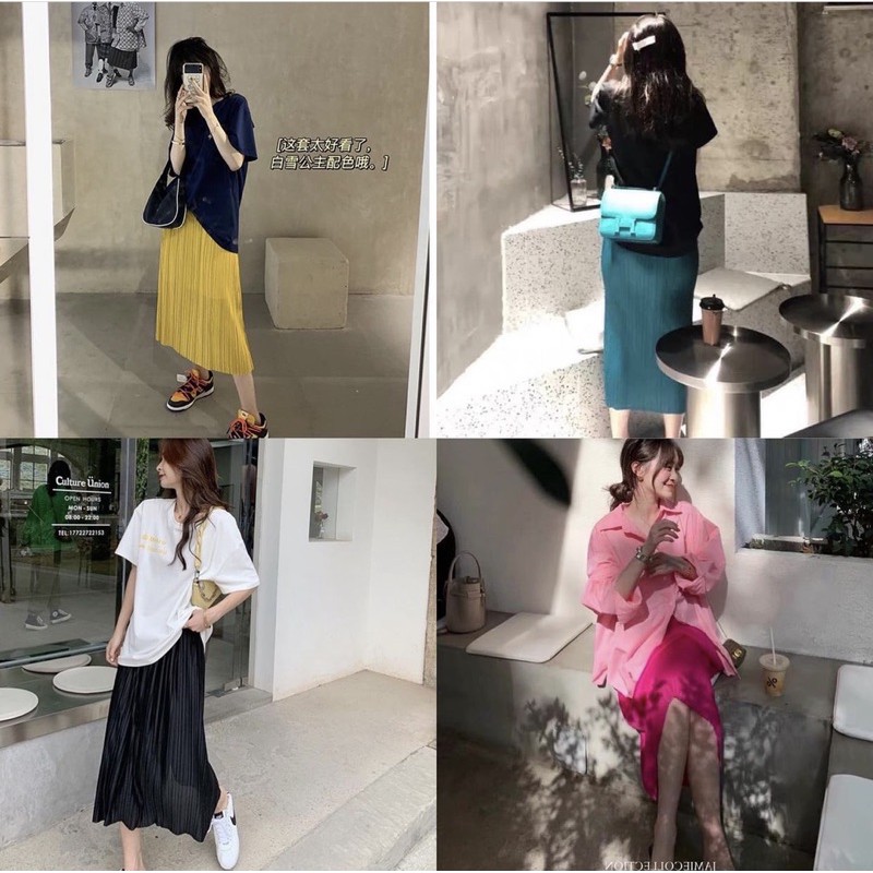 Chân váy xếp li có lớp lót