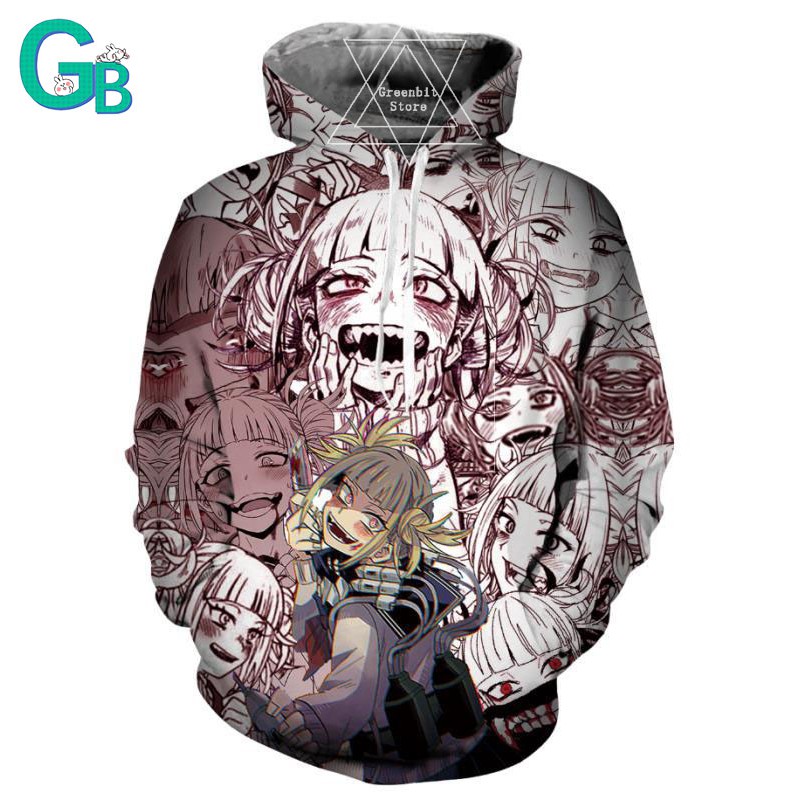 Ready Stock Men Clothing Boy Animation My Hero Academy Himiko Toga 3D Ahegao Cosplay Long Sleeve Pullover Hoodies | BigBuy360 - bigbuy360.vn