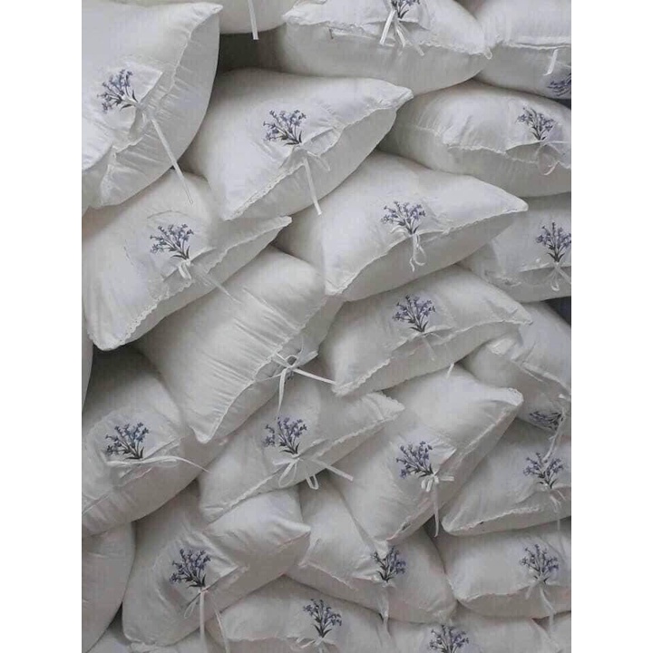 Gối đầu giường lông vũ nhân tạo thơm hương lavender bông gòn êm mềm hàng VN chất lượng cao MiibooShi D1.106.1