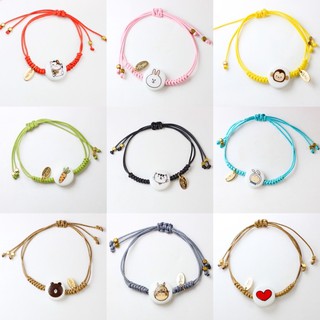 Vòng tay dây rút cùng với gốm in hình cute