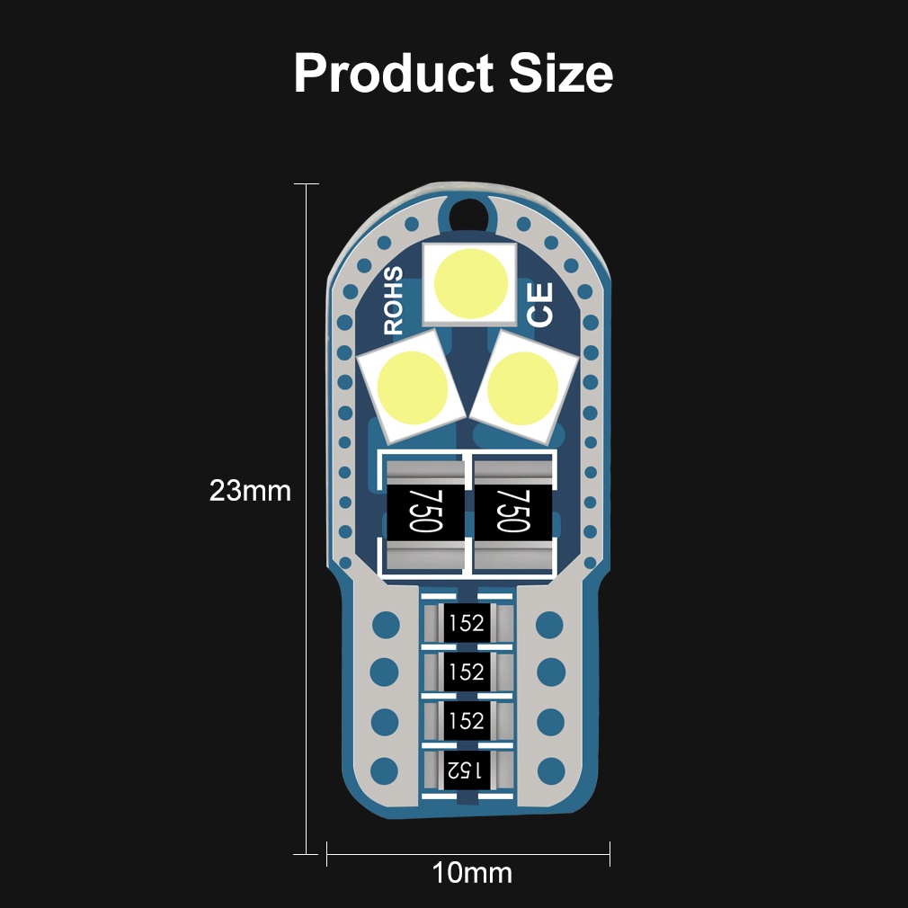 Set 1 Hoặc 2 Đèn led W5W T10 3030 6SMD Cho Xe Hơi