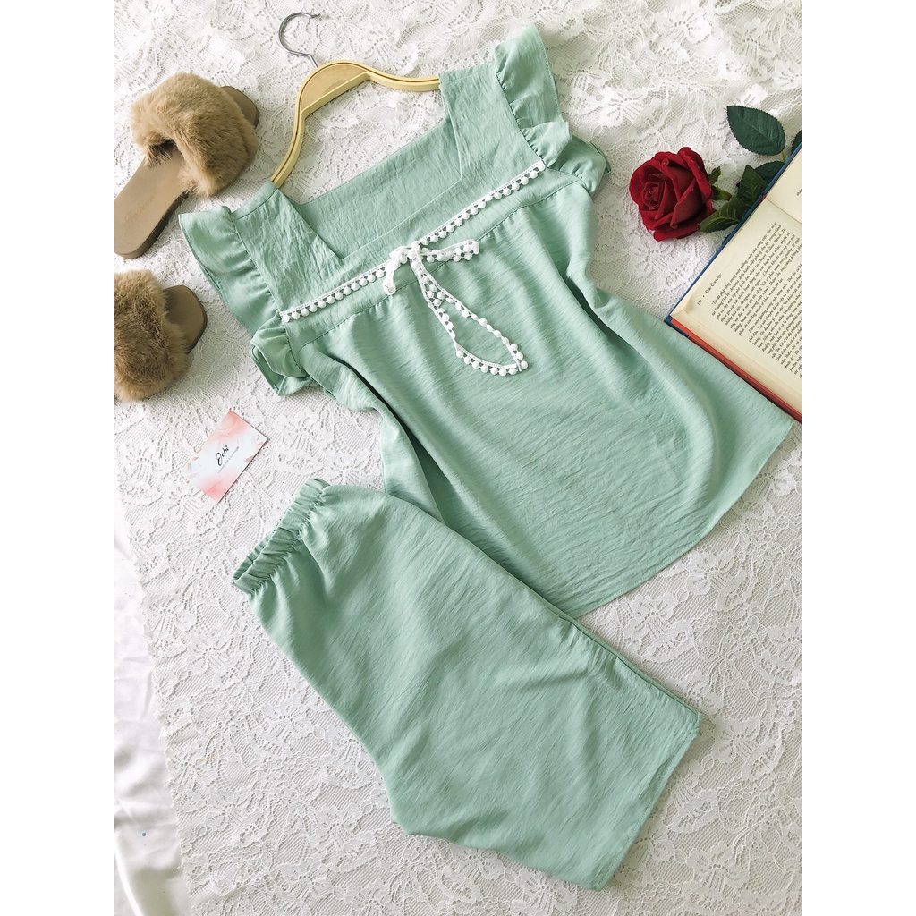 Đồ bộ mặc nhà mẫu lửng Jebi chất lụa tơ tằm cao cấp | BigBuy360 - bigbuy360.vn