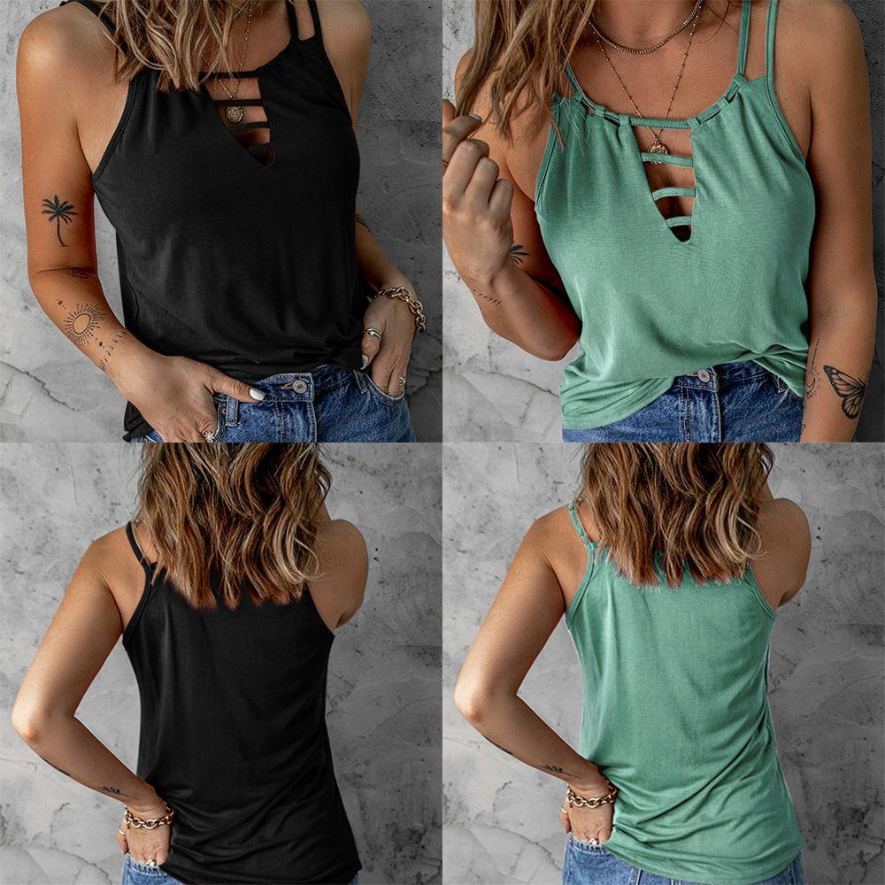 BSUNS Áo Tank Top Hai Dây Hở Vai Gợi Cảm