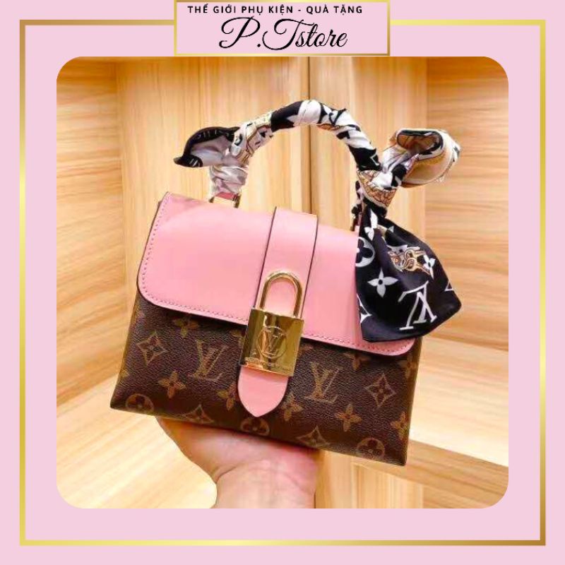 Túi Xách Nữ Đeo Chéo Đeo Vai Quai Xách Ổ Khoá QC Tặng Kèm Khăn Fullbox - Size 20cm