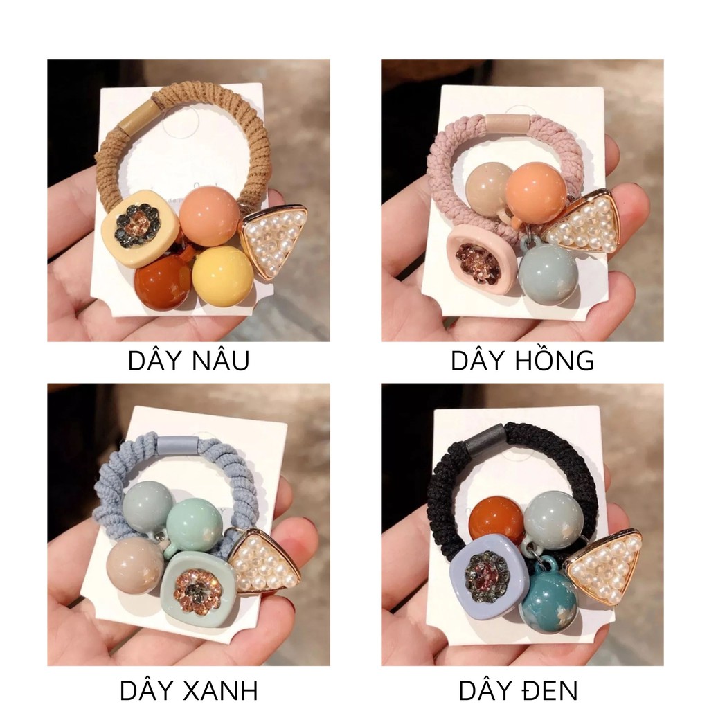 Dây Buộc Tóc Cột Tóc Bi Tròn Hình Học Phong Cách Hàn Quốc UMI 322