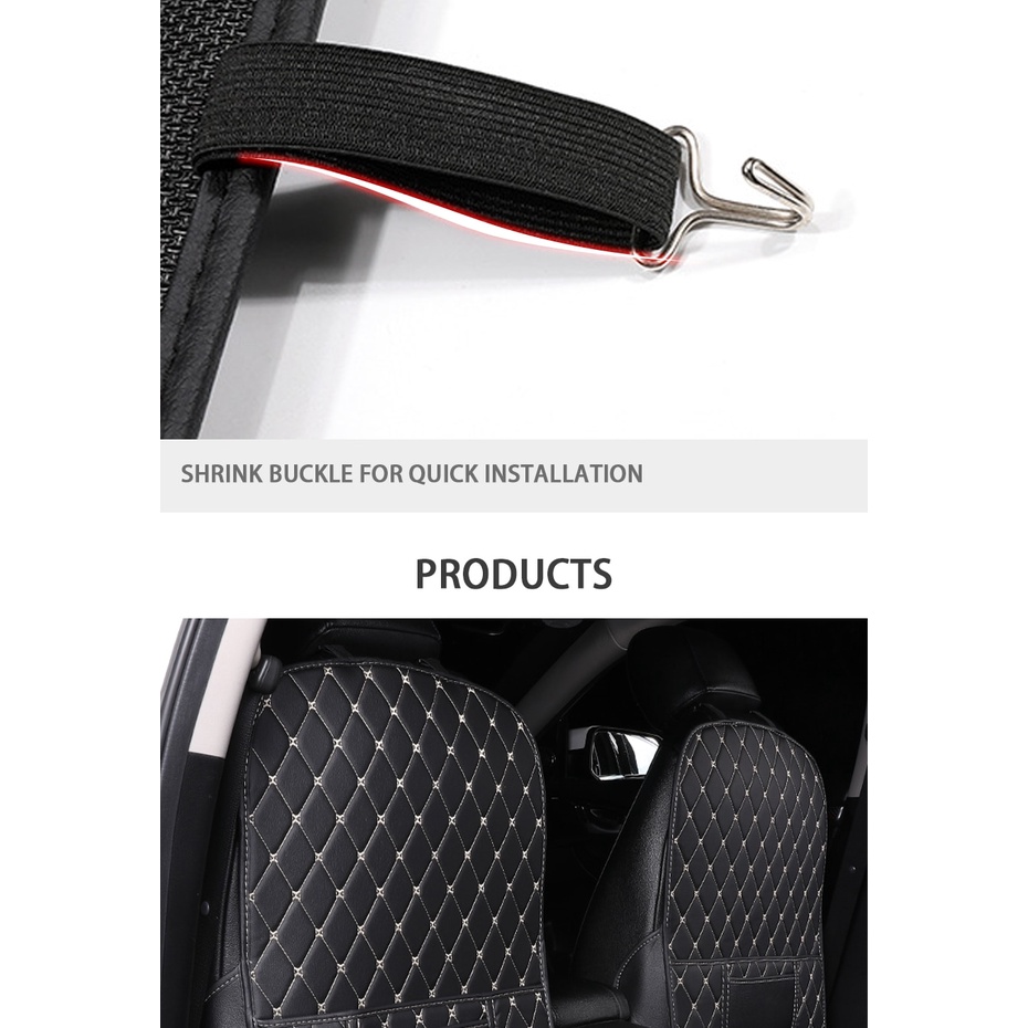 Đệm Tựa Lưng Bằng Da Pu Chống Nước Chống Va Đập Kèm Túi Đựng Cho Ghế Sau Xe Hơi Honda City Jazz Civic Crv Xrv Camry Accord