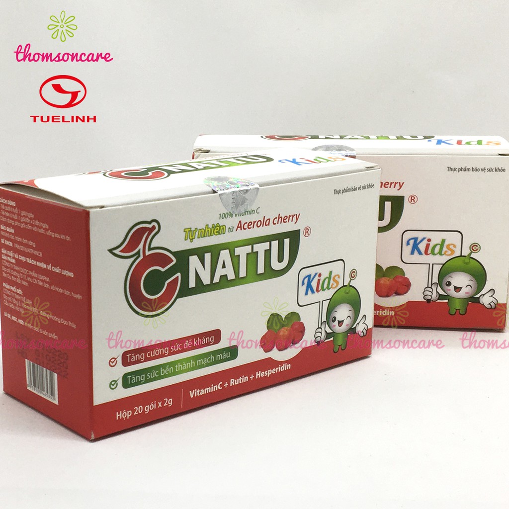 C Nattu kids - bổ sung vitamin C, tăng sức đề kháng cho bé của dược Tuệ Linh, giảm chảy máu cam cho trẻ