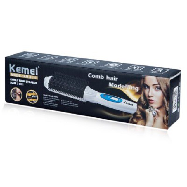 Máy Tạo Kiểu Tóc Kemei 8110 - Máy Uốn Tóc, Sấy Cạp Tạo Kiểu Tóc Đa Năng Chính Hãng Bảo Hành 6 Tháng