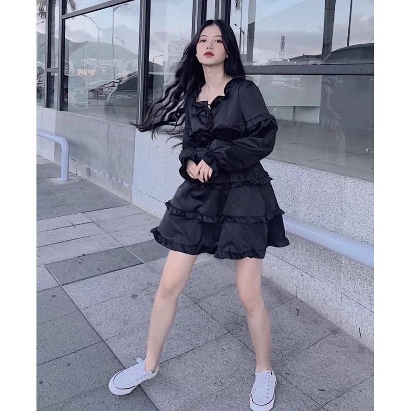 (SẴN-CLIP THẬT) Đầm babydoll tay dài | BigBuy360 - bigbuy360.vn