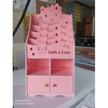 Kệ sách Hello Kitty nhỏ gọn 2 ngăn kéo FNL-3203 | BigBuy360 - bigbuy360.vn