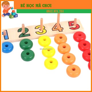 Cọc học Số - Lượng - Bản TO CHUẨN Montessori| Giáo cụ Montessori