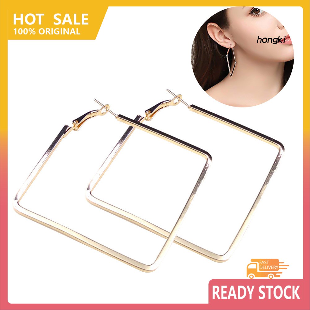 Đôi bông tai dáng dài hình vuông thời trang cho nữ