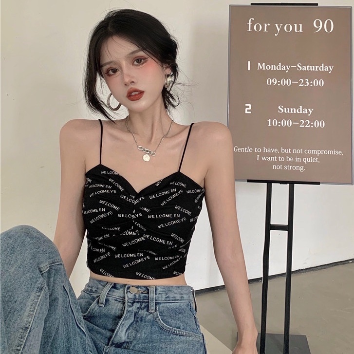 Áo Hai Dây Thiết Kế Nhỏ Nhắn Thời Trang Xinh Xắn Cho Nữ