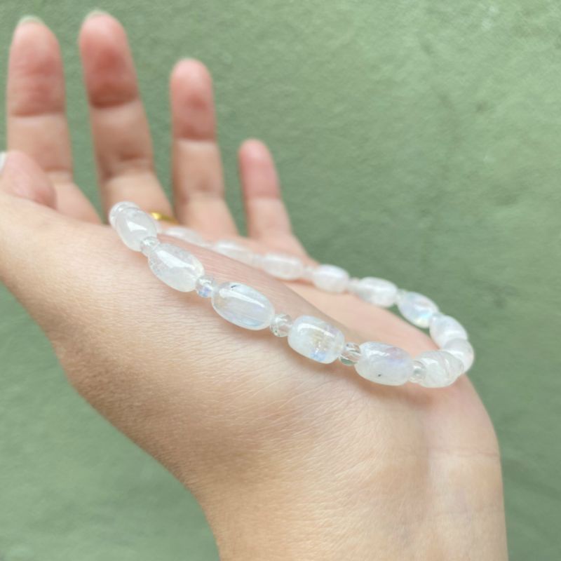 Vòng Tay Lu Thống Moonstone Mặt Trăng Size 5mm