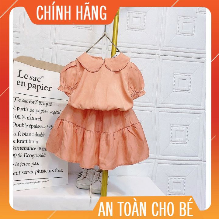 Set áo cổ sen chân váy🍀Hàng Thiết Kế 🍀Thời trang hè 2021 Happy Babies