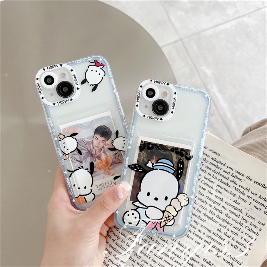 Ốp Điện Thoại TPU Mềm Trong Suốt Có Ngăn Đựng Thẻ Cho IPhone 14 13 12 11 Pro Max X XR Xs Max 8 7 Plus SE 2020
