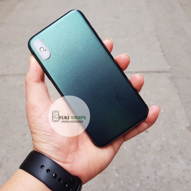 Tấm Dán FULL Viền Matte Green Metallic Hãng Teckwrap Dành cho 13ProMax 12ProMax 11ProMax XSMAX X XS XR 7PLUS FUKISHOP