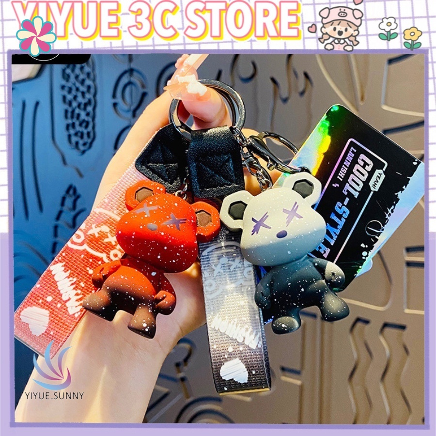 Móc Khóa Hình Gấu Hoạt Hình Màu gradient Cá Tính