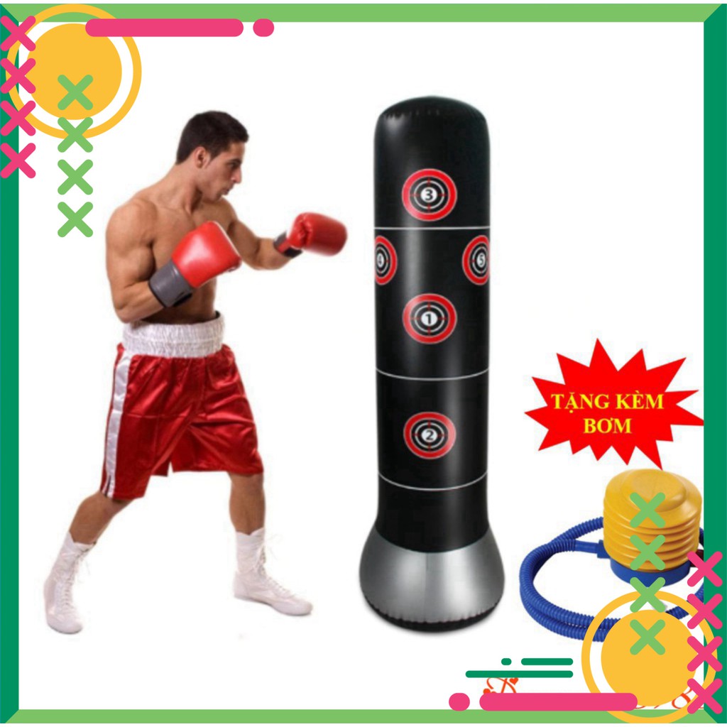 [FREE SHIP] Bao Trụ Đấm Bốc Tự Cân Bằng – PURE BOXING - 160cm – Đường Kính 48cm - Tặng Kèm Bơm Hơi