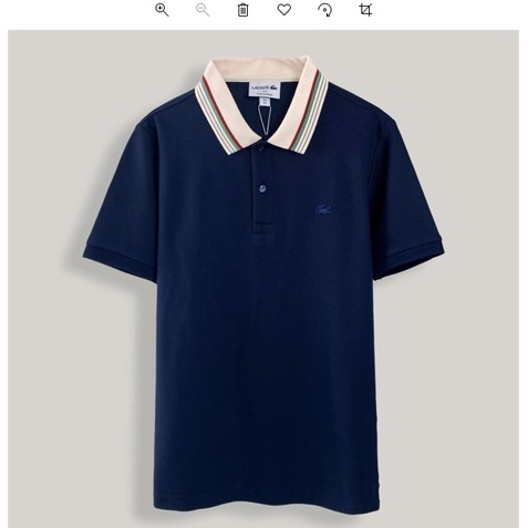 Áo Thun Nam Polo Cá Sấu LACOSTE LINE VIỀN CỔ có cổ tay ngắn Full Pack, tem, tag, code