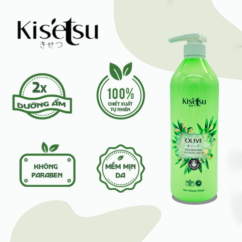 Sữa Tắm Dưỡng Ẩm Trắng Da Kisetsu Chống Lão Hóa Thơm Tự Nhiên Mịn Da - Hương Nha Đam - 950ml