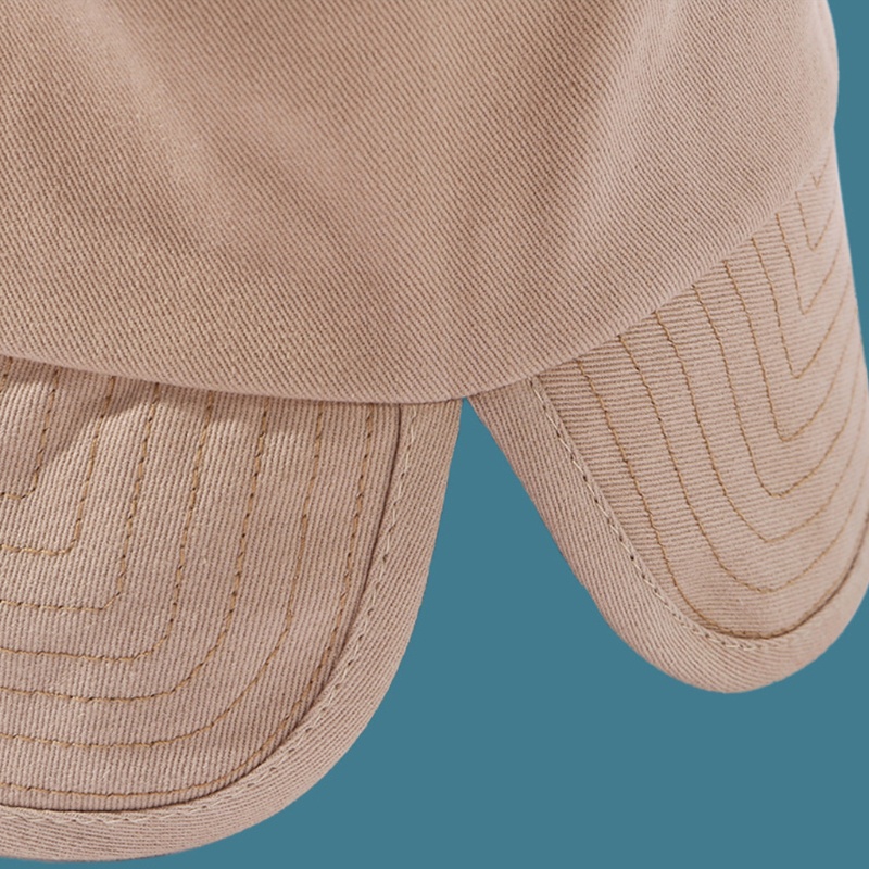 Nón Tai Bèo Vành Rộng Vải Cotton Màu Trơn Xẻ Tà Sau Lưng Thời Trang Cho Nữ