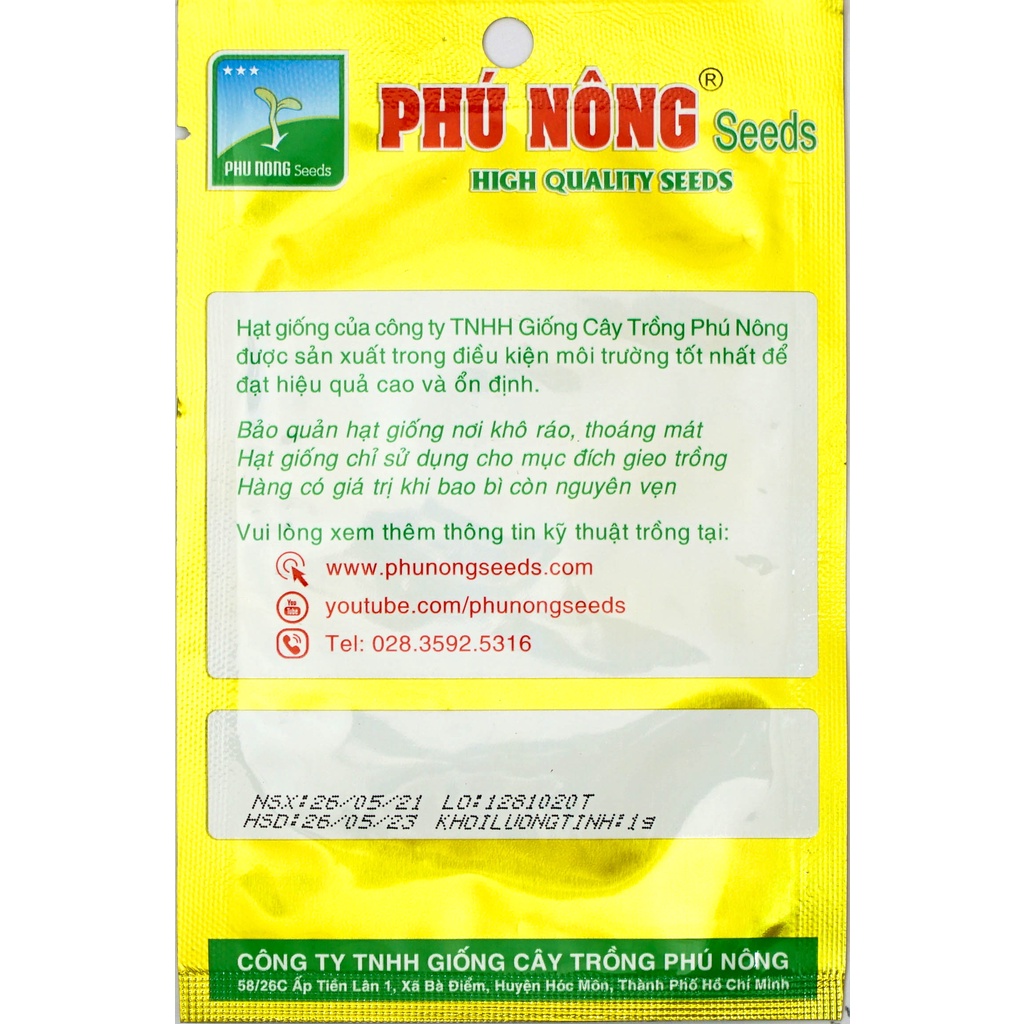 Hạt Giống Cải Bẹ Xanh Ăn Non Baby Phú Nông Thu Hoạch Nhanh- Gói 20gr (HPN-010)