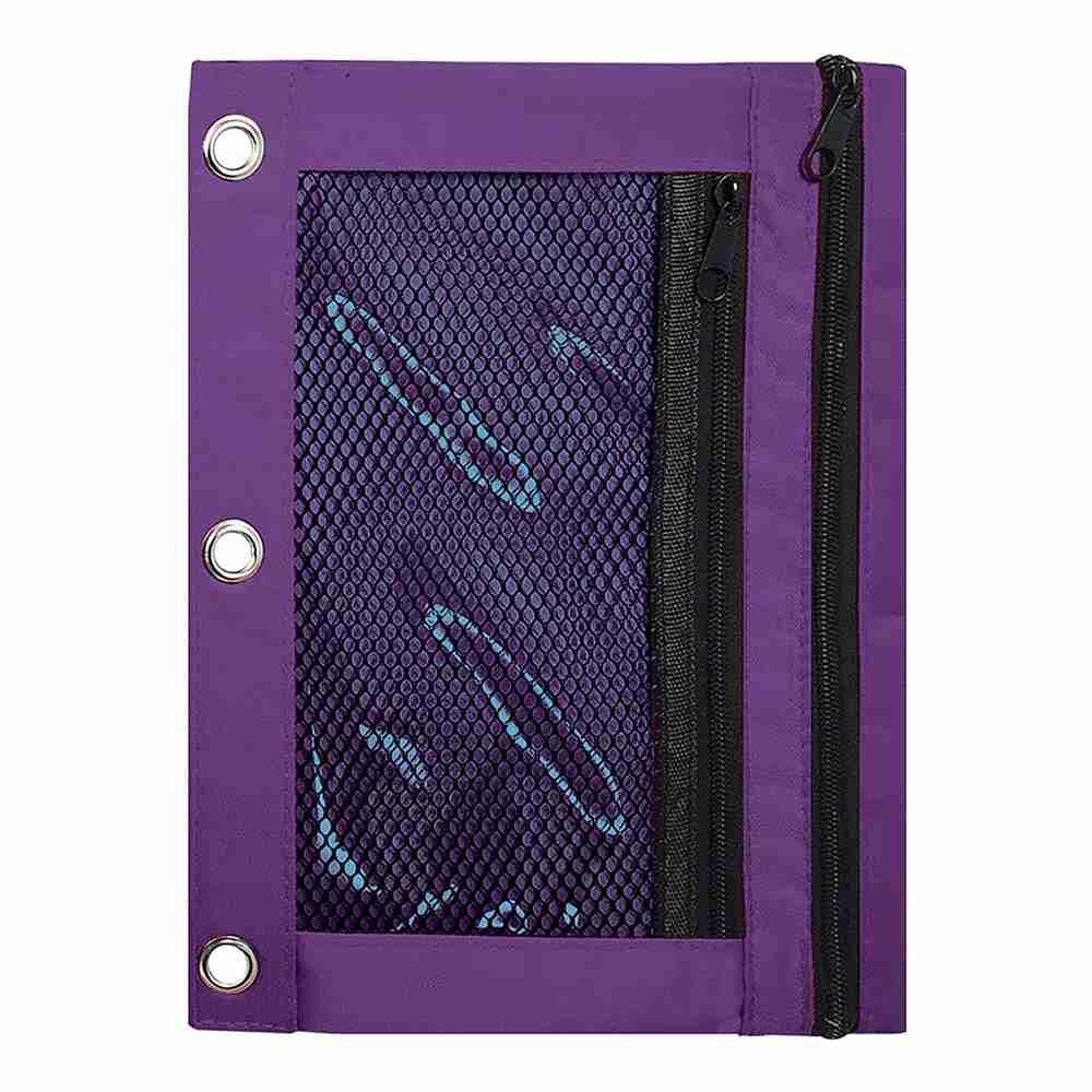 PISTA Túi Đựng Bút Bằng Vải Oxford Sức Chứa Lớn Có Lỗ Khóa Kéo