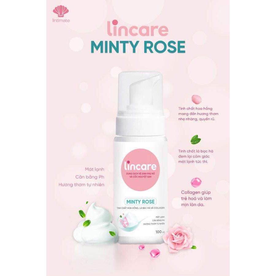 Bọt vệ sinh hàng ngày Lincare Minty Rose