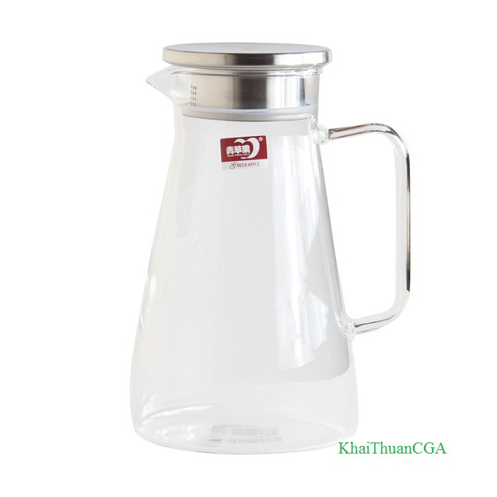 Bình Thủy Tinh Đựng Nước Chịu Nhiệt Cao Nắp Inox 304 Deli GPH24 Dung Tích 1400ml